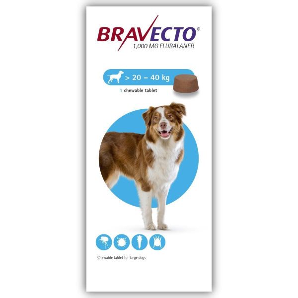 Bravecto 1000mg Chewable Tablets for Large Dogs on Sale