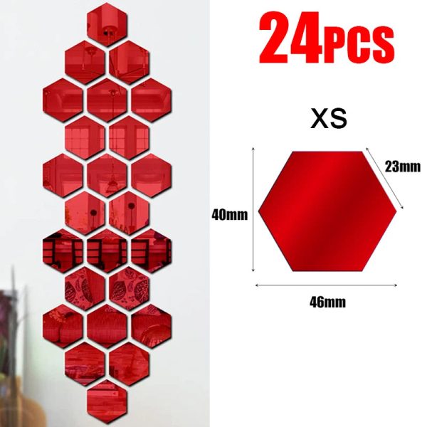 HEXA INFINITY 24 PÇS ESPELHO ADESIVO 3D Cheap